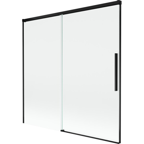 MEXEN/S - Rox vanová zástěna 2-křídlová posuvná 160 x 150, transparent, černá 8C9-160-001-70-00