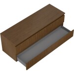 MEXEN/S - Rivel koupelnová skříňka pod umyvadlo 140 cm s deskou, 2 zásuvky, reliéf , ořech 91A20-14047-2-BFFC86