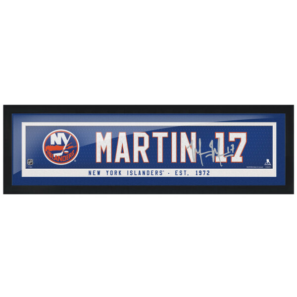 Mustang Obraz v rámu New York Islanders NHL Matt Martin 6" x 22" Replica Autograph