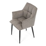 Židle jídelní, hnědá vodoodpudivá látka, černý matný lak, kovové nohy