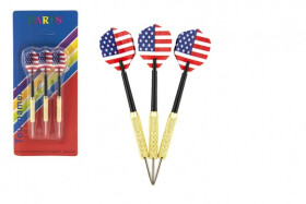 Házecí šipky s kovovým hrotem 15 cm kov/plast - 3 ks na kartě