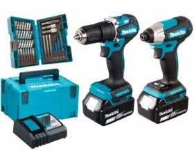 Makita DLX2414JX4 / Sada aku nářadí: DHP487 DTD157 sada bitů / 18V / 2x 2.0Ah (DLX2414JX4)