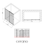 CERANO - Sprchové posuvné dveře Santoro L/P - 8 mm - černá matná, transparentní sklo - 160x195 CER-8050BD7264