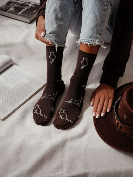 Milena ponožky 0200-093 Cat obrysy 37-41 béžová 37-41