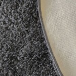 DumDekorace Kulatý huňatý koberec s vysokým vlasem tmavě šedý Šířka: 160 cm | Délka: 160 cm