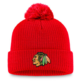 Fanatics Pánská zimní čepice Chicago Blackhawks NHL A/CAP Beanie Cuff Pom