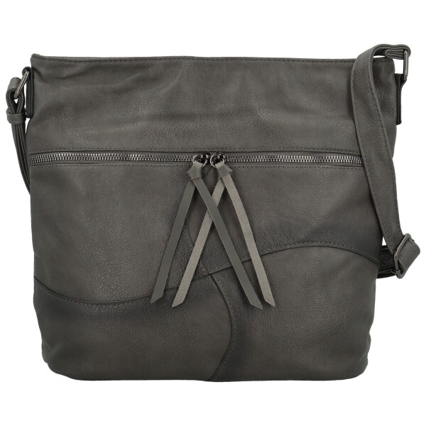 Stylová dámská koženková crossbody kabelka Herta, tmavě šedá