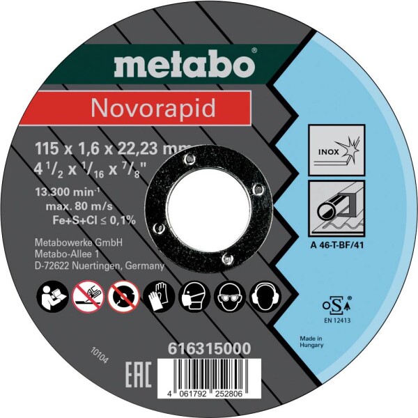 Metabo 616315000 Řezný kotouč 115 mm 25 ks list