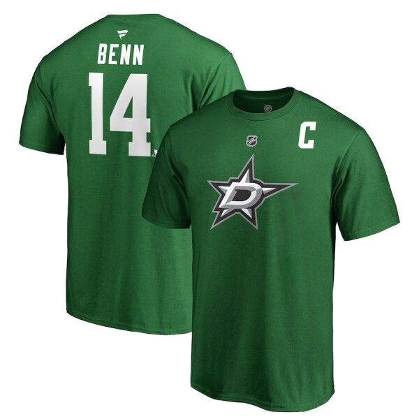 Fanatics Pánské Tričko #14 Jamie Benn Dallas Stars Stack Logo Name Number Velikost: