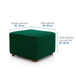 Super strečové potahy HARMONIA zelená taburet (40 - 60 cm)