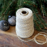 Chic Antique Jutový provázek 160 m – White / Beige / Gold thread, přírodní barva, textil