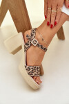 Zazoo 40386 Dámské Kožené Sandály Na Korku Leopardí Hnědo-Bežové 38