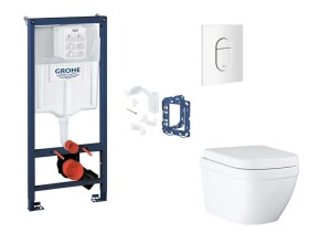 GROHE - Rapid SL Set předstěnové instalace, klozetu, sedátka SoftClose, tlačítka Arena Cosmopolitan a sady pro vhazování tablet, Triple Vortex, alpská bílá SANI11BB3149