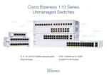 Cisco CBS110-16PP-EU / Switch / 16x Gigabit RJ-45 / 8x PoE 64W / Unmanaged (CBS110-16PP-EU)