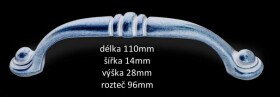 Siro Nábytková úchytka 1994 96mm staromosaz