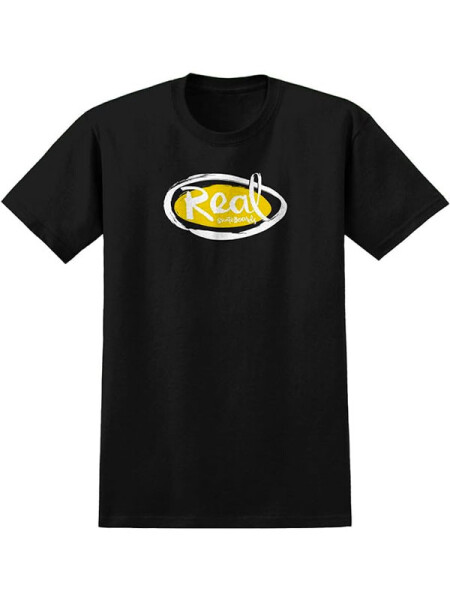 Real NATAS OVAL BLACK YELLOW WHITE Print pánské tričko krátkým rukávem