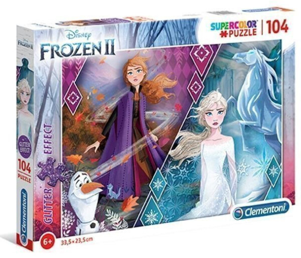 Clementoni Puzzle Supercolor Glitter - Frozen 2, 104 dílků - Scamp