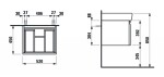 Laufen - Pro Umyvadlová skříňka, 52x45x39 cm, 1 zásuvka, wenge H4830330954231