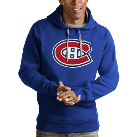 Pánská mikina Montreal Canadiens NHL Antigua Logo Victory Pullover Hoodie - Blue Velikost: XXXL
