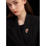 Luxusní brož Swarovski Elements Emanuel - motýl babočka paví oko, Zlatá