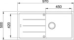 FRANKE - Basis Fragranitový dřez BFG 611, 97x50 cm, sahara 114.0285.308