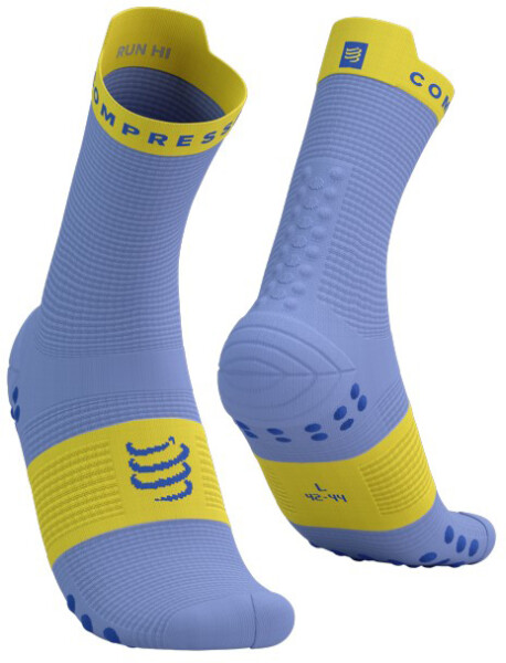 Běžecké kompresní ponožky Compressport Pro Racing Socks v4.0 Run High - acaranda/Maize Velikost: EU 42-44