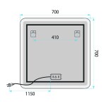REA - Zrcadlo LED 70x70cm TOP-2 HOM-01521