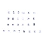 Sada písmen - bílé akrylové kostičky s černými písmeny - 6 x 6 x 6 mm - 1 balení