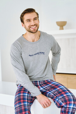 3478 PÁNSKÉ DLOUHÉ PYŽAMO FRANCO S-XL melanžově šedá XL