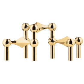 Stoff Nagel Designový svícen STOFF Nagel Solid Brass – set 3 ks, zlatá barva, kov
