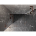 MEXEN/S - Lunar L Duo sprchový kout dveře křídlové 90 x 70, transparent, růžové zlato 834L-090L-070P-60-00