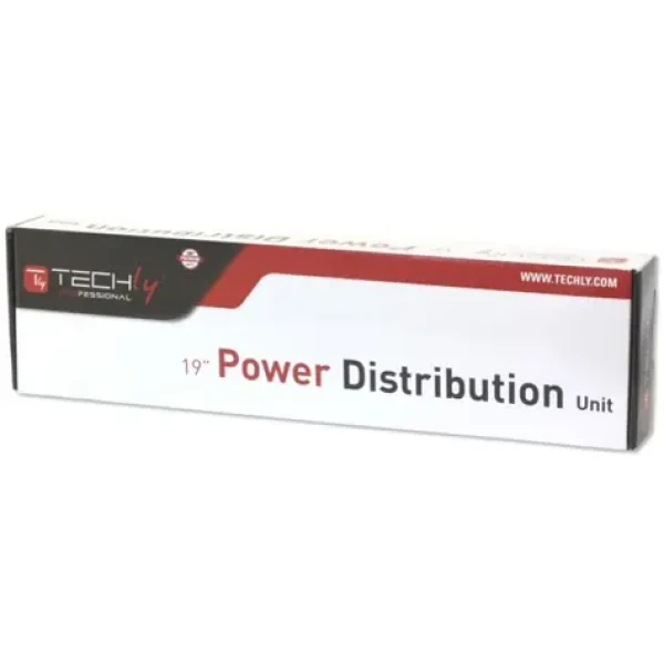 Techly 107746 19" černá, červená / PDU lišta do racku / 8x Schuko / IEC C14 / 16 A / 2 m / 1U (107746)