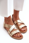Kožené sandály se šněrováním Zlatá Apulie 36