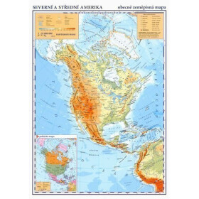 Severní střední Amerika příruční obecně zeměpisná mapa