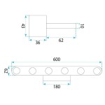 Koupelnové nástěnné LED svítidlo SWE055-W BLACK OSW-20155