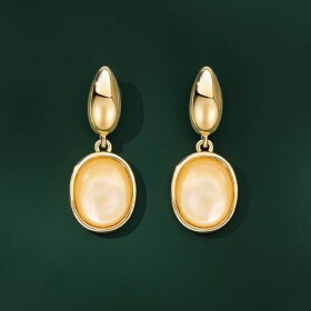 Stříbrné náušnice s opálem Camille – stříbro 925/1000, Zlatá