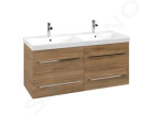 VILLEROY & BOCH - Avento Umyvadlová skříňka, 1180x514x452 mm, 4 zásuvky, Oak Kansas A89300RH