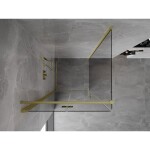 MEXEN/S - Mist-F sprchový kout skládací dveře levá 120 x 120, transparent, zlato kartáčovaná 8A6T-120-120-55-00-L