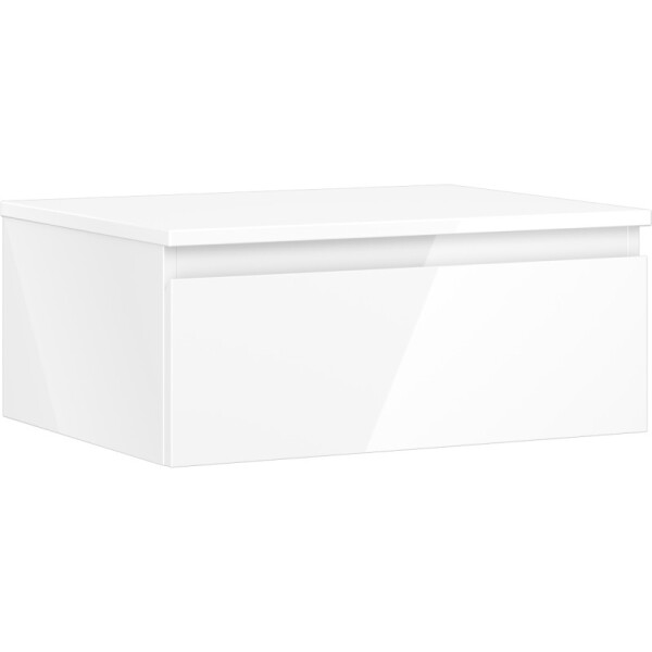 MEXEN/S - Orio koupelnová skříňka pod umyvadlo 60 cm s deskou, 1 šuplík, bílá lesk 91A10-06023-1-BFC00