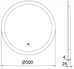 MEXEN - Oro zrcadlo s osvětlením 50 cm, LED 6000K, 9824-050-050-611-00