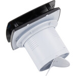 CERANO - Koupelnový axiální hranatý ventilátor s časovým doběhem - 12W, potrubí 100mm - černá matná CER-978815