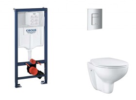 GROHE - Rapid SL Set předstěnové instalace, klozetu, sedátka SoftClose a tlačítka Skate Cosmopolitan, chrom SANI11BB2113