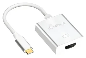 MediaRange USB-C na HDMI stříbrná / Adaptér / 4K 30Hz / pozlacené kontakty (MRCS194)