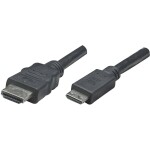 Manhattan HDMI kabel Zástrčka HDMI-A, Zástrčka HDMI Mini-C 1.80 m černá 304955-CG 4K UHD HDMI kabel