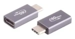 Shiverpeaks USB-C úhlový adaptér šedá / Adaptér / USB4 40 Gbit/s / DisplayPort 2.0 / Power Delivery / kovové tělo (BS13-60004)