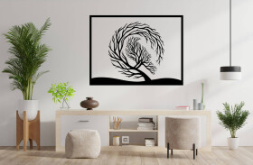 Strom života pták dekorace na zeď Rozměr (cm): 38 x 28, Dekor: Černá