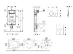 GEBERIT - Kombifix Set předstěnové instalace, kompaktního klozetu Gaia a sedátka softclose, tlačítko Sigma20, matná černá/černá SANI15CA5122
