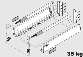 Blum K-BLUM Antaro C 400 mm/30 kg, Blumotion/TOB, bílá SW, vrut (254542)