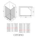 CERANO - Sprchový kout Antelo L/P - 6 mm - chrom, transparentní sklo - 90x80x190 - otočný CER-433410