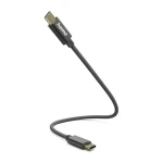 Hama USB-C na USB-C nylon černá / Nabíjecí kabel / USB 2.0 / 480 Mbps / 0,2 m (00201604)